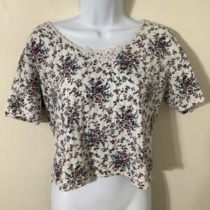 Vintage 90s Cottagcore Floral Feminine Fairy Casual Retro Romantic Tee L-XL